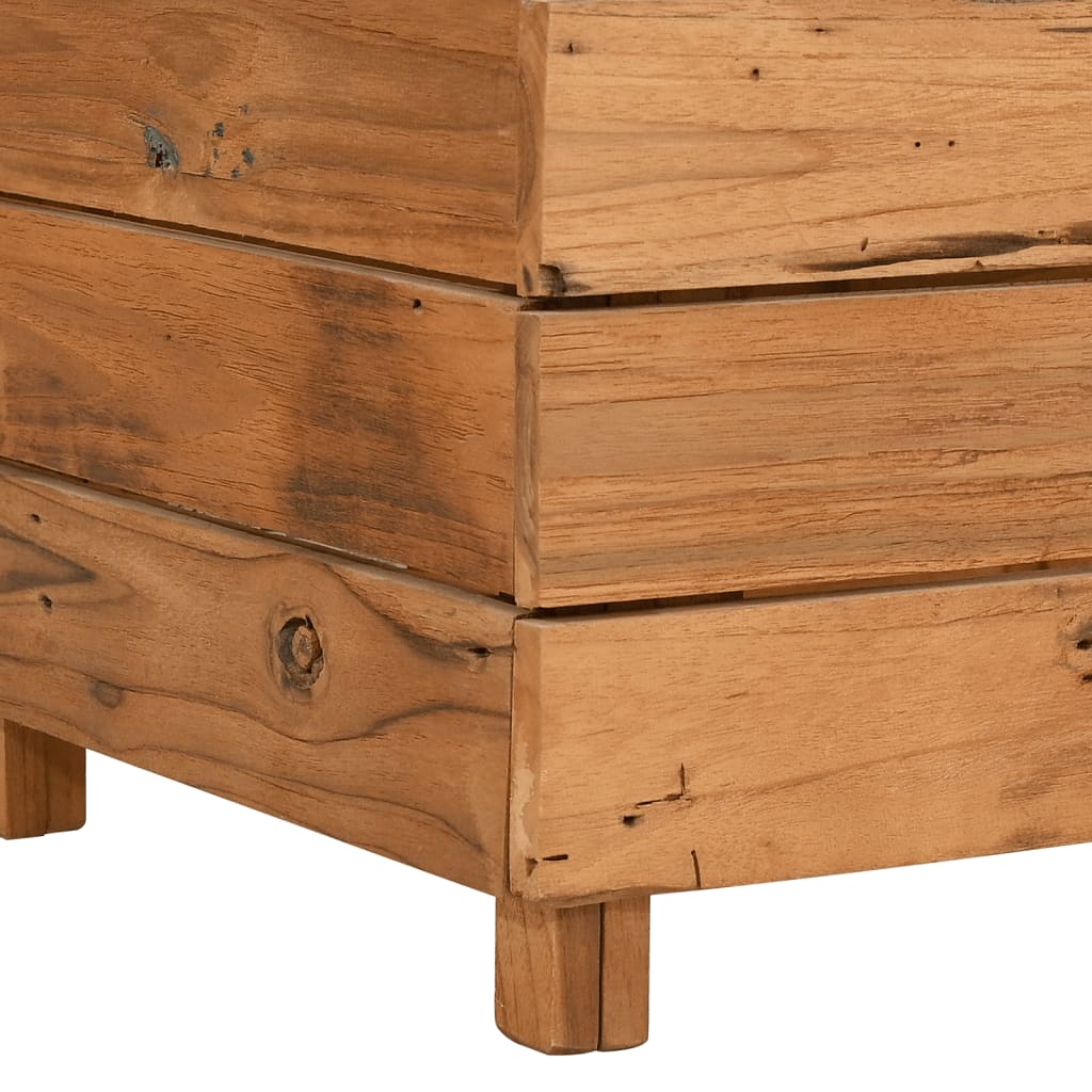 Hochbeet 100x40x72 cm Teak Altholz und Stahl
