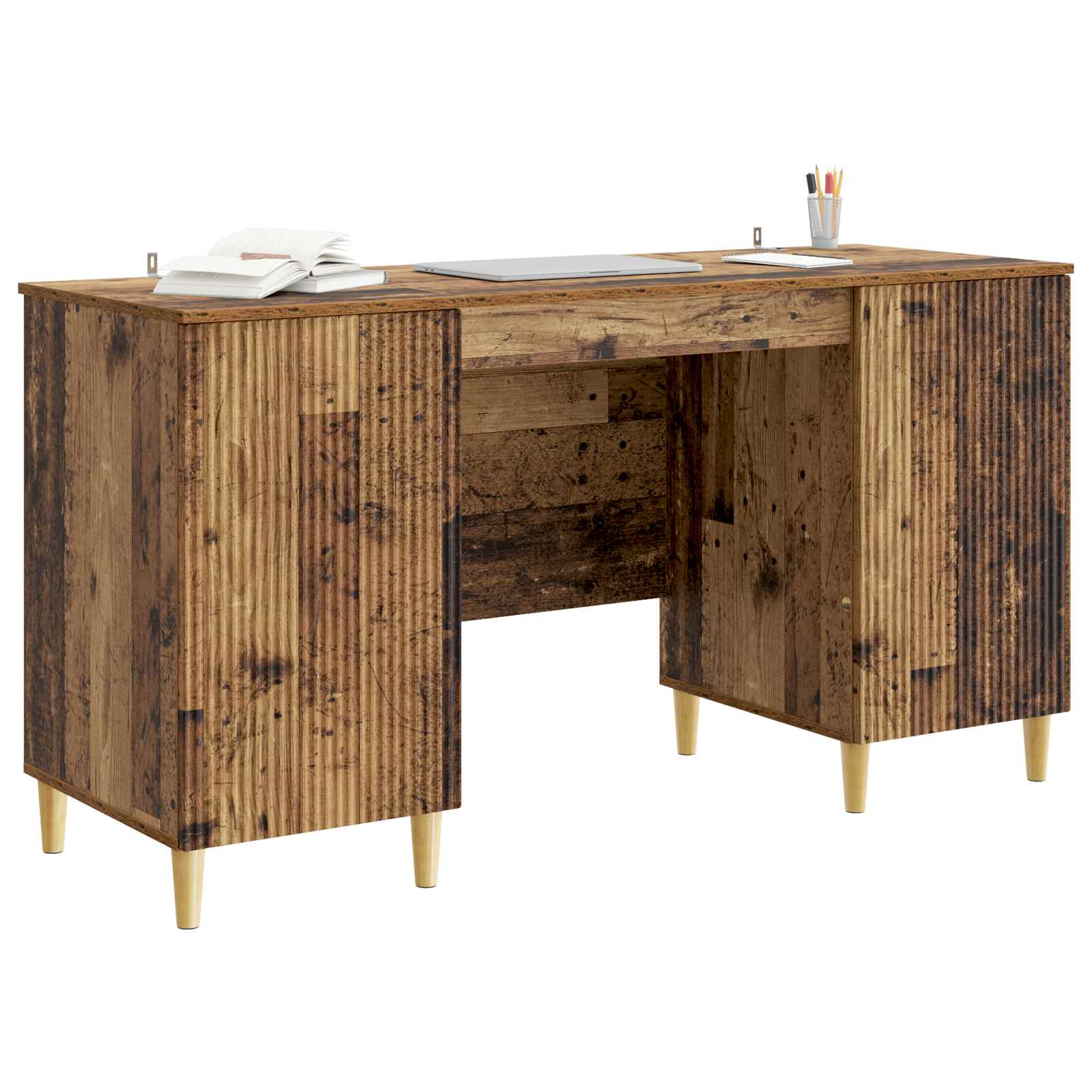 Schreibtisch mit Regal Schwarz 142,5 x 50 x 75 cm Holzwerkstoff