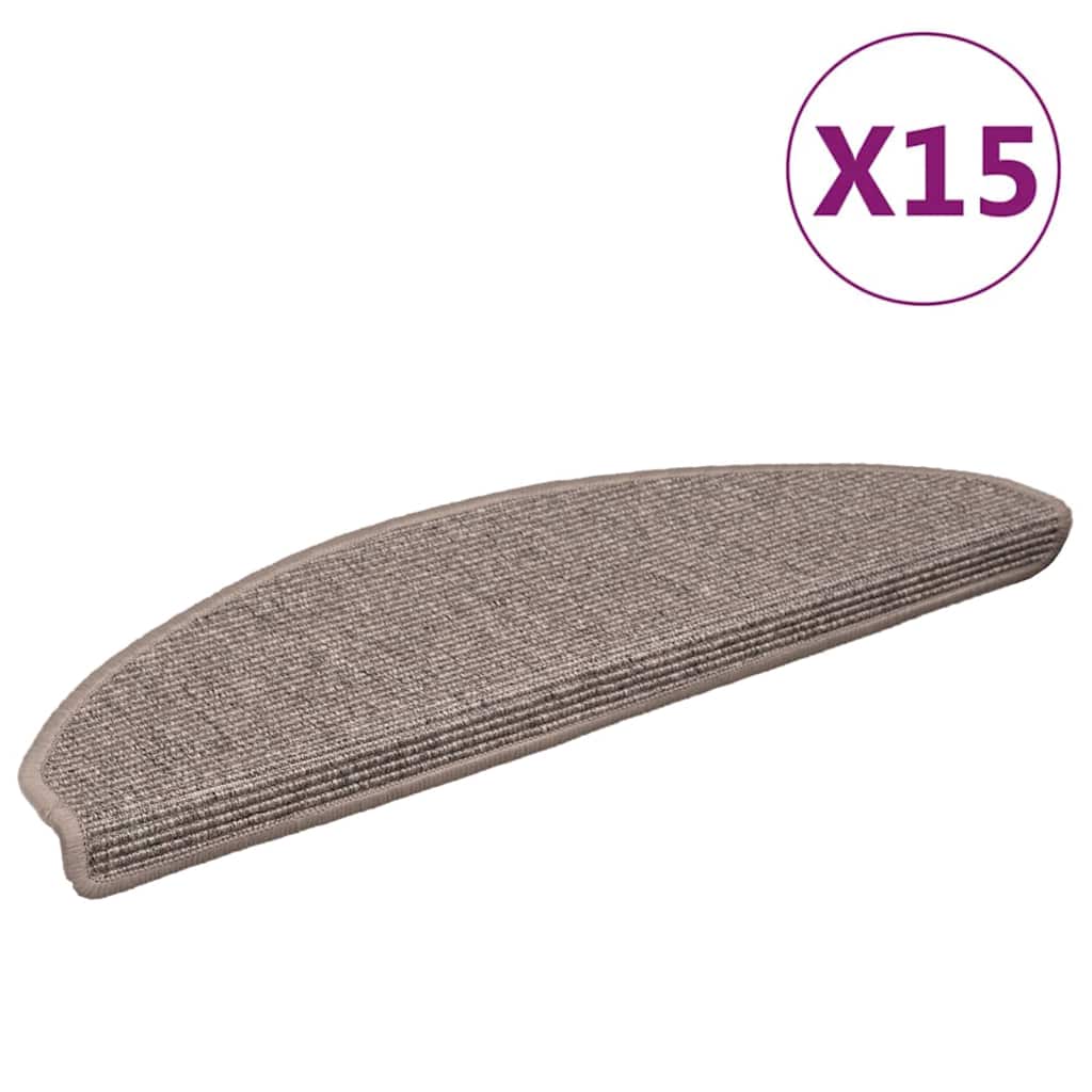 Stufenmatten 15 Stk. 56x17x3 cm Beige und Grau Halbrund
