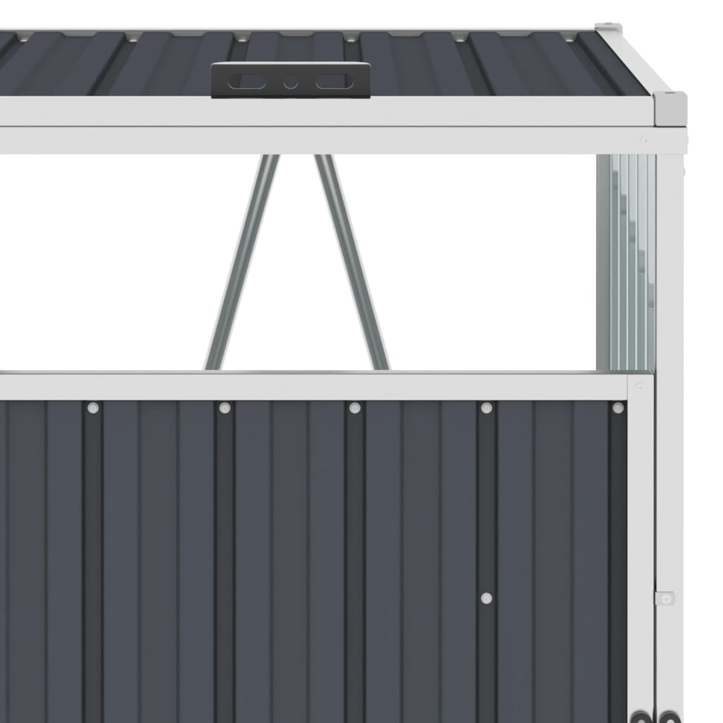 Mülltonnenbox für 3 Mülltonnen Grau 213×81×121 cm Stahl