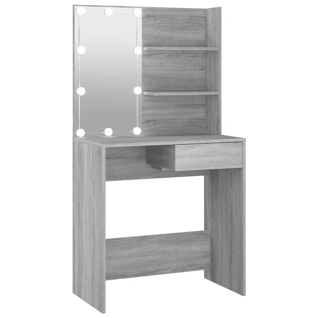 Schminktisch mit LED Weiß 74,5x40x141 cm
