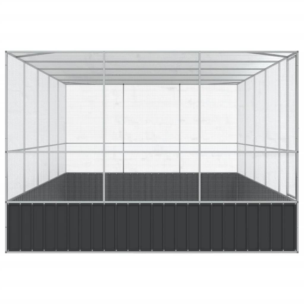 Voliere Silbern 210,5x107x212 cm Stahl