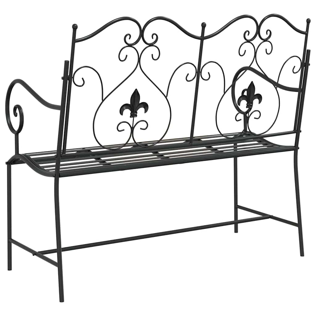 Gartenbank Antik Weiß 104 x 54 x 93 cm Stahl