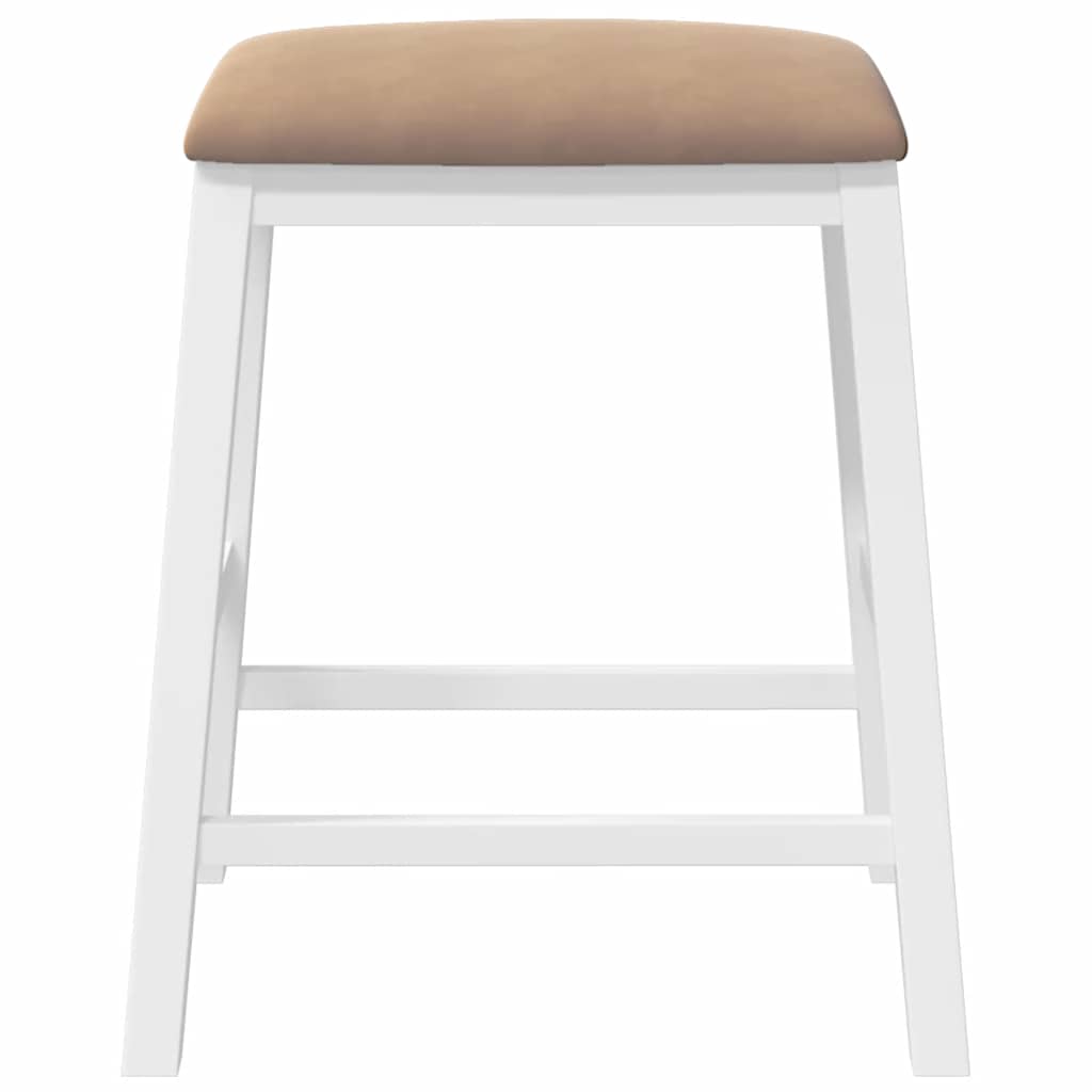 Barstühle mit Kissen 2 Stk. Braun Massivholz Gummibaum