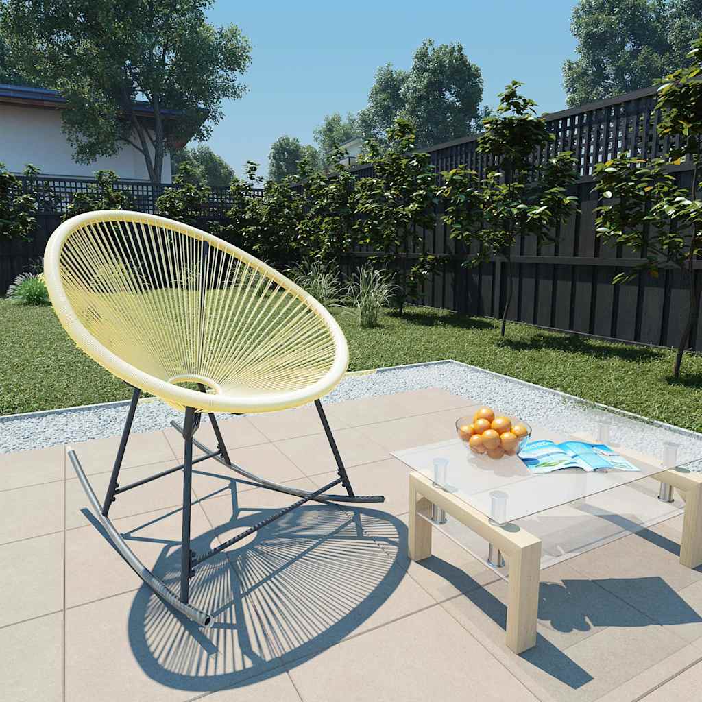 Garten-Schaukelstuhl Schwarz Poly Rattan