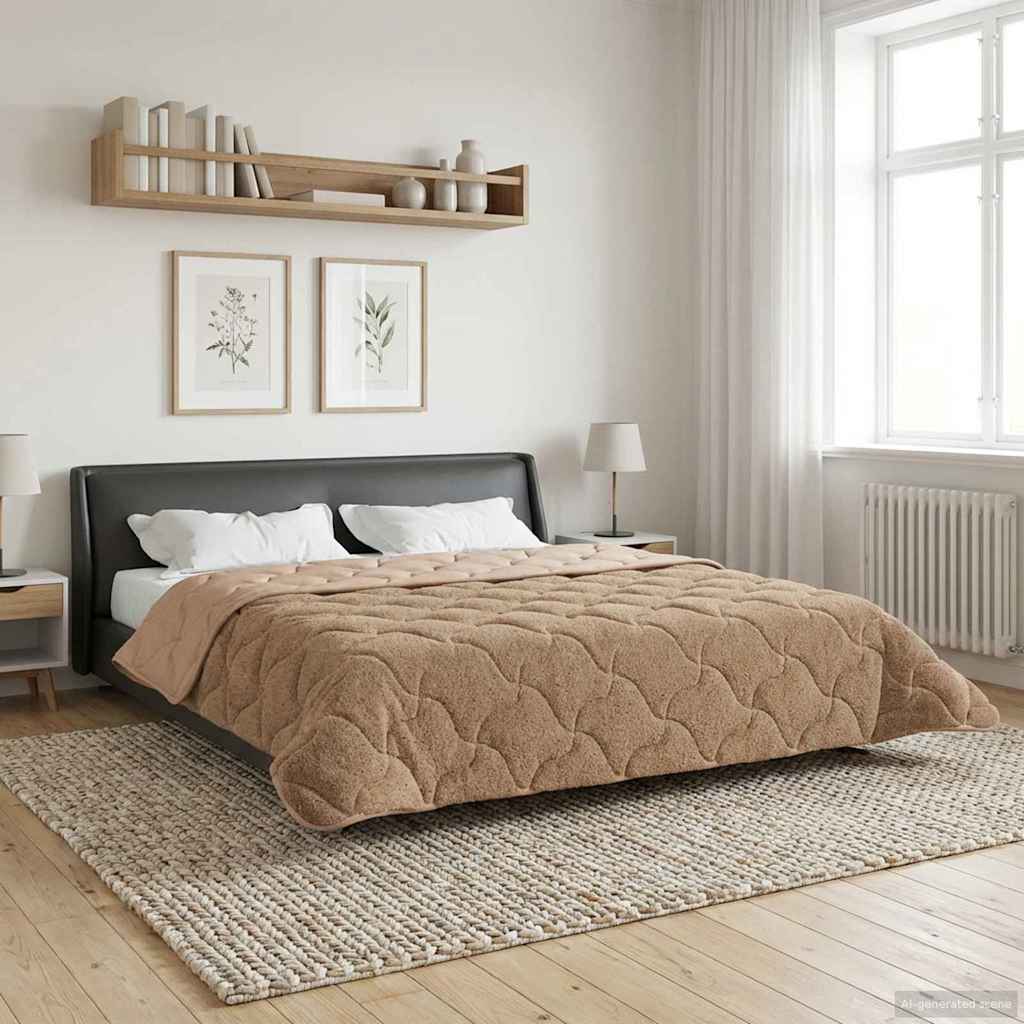Sommerdecke Anthrazit 135 x 200 cm Mikrofaser und Teddy-Fleece