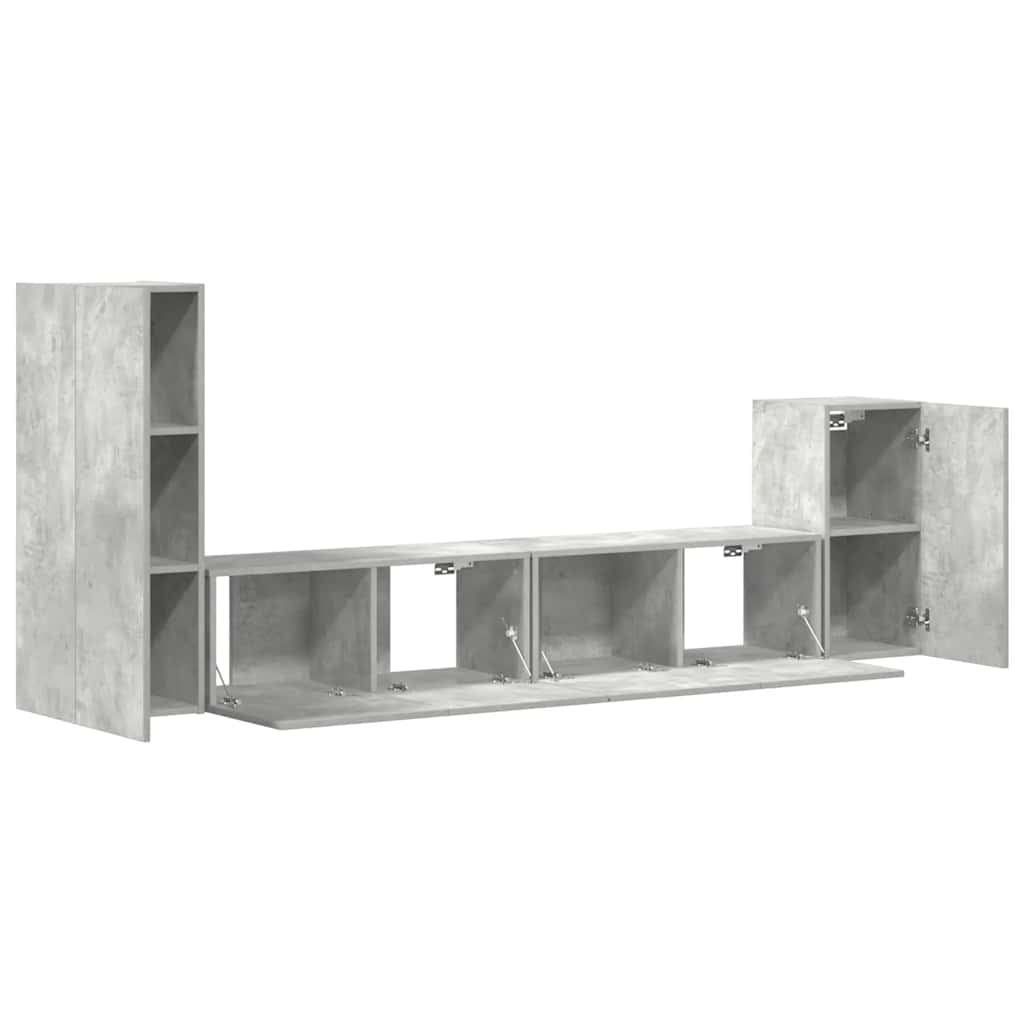 4-tlg. TV-Schrank-Set Weiß Holzwerkstoff