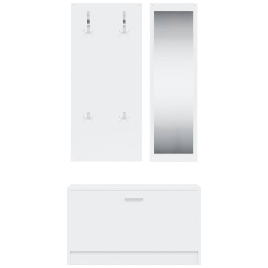 Garderoben Flur 3-in-1 Schuhschrank Schuhkipper Spiegel