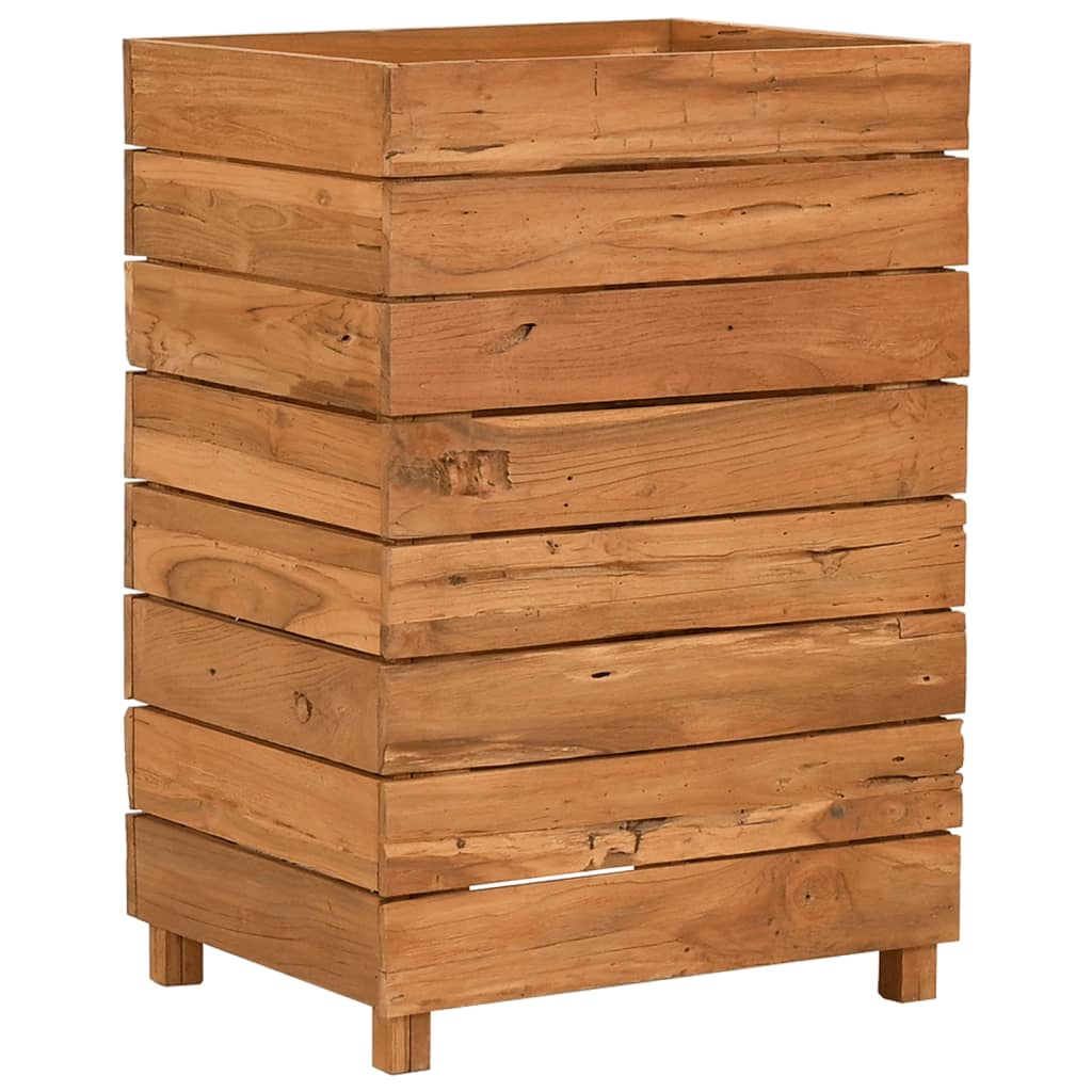 Hochbeet 100x40x72 cm Teak Altholz und Stahl