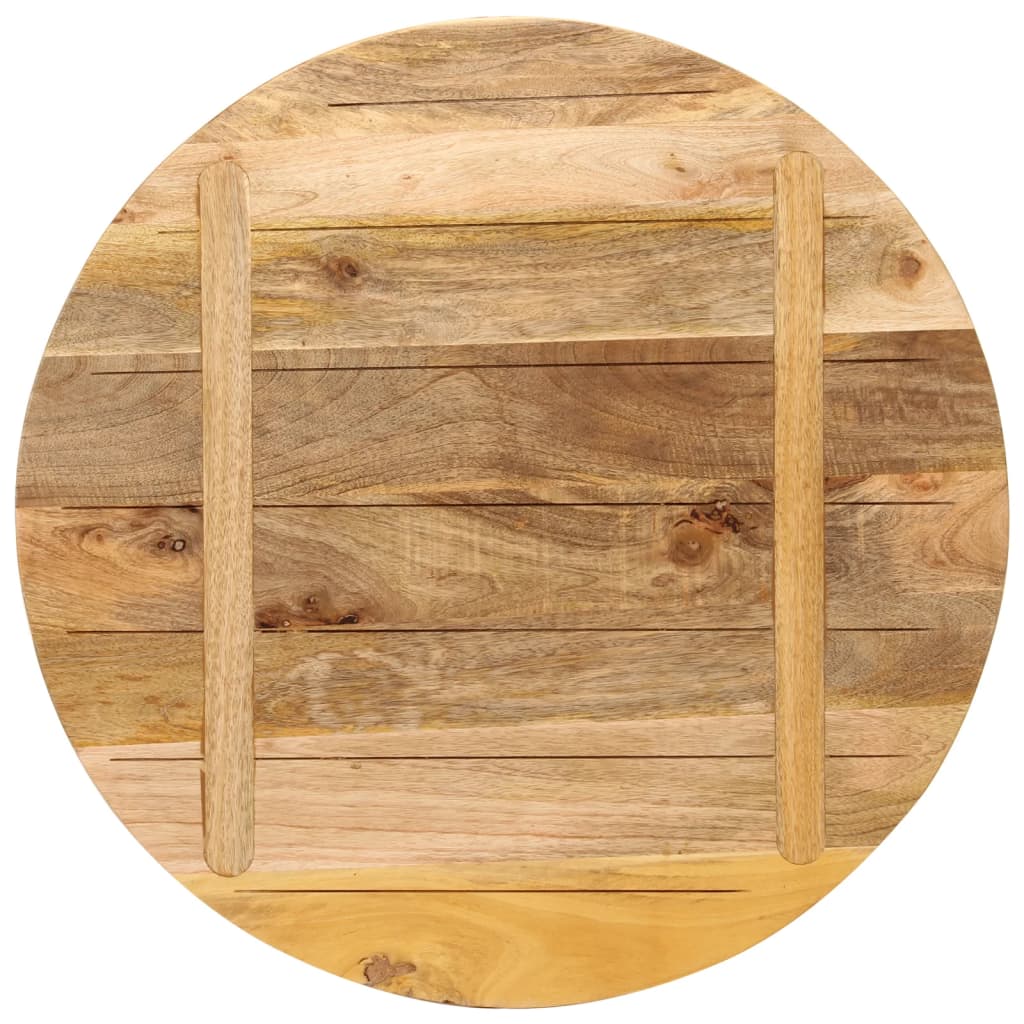 Tischplatte Ø 40x2,5 cm Rund Raues Massives Mangoholz