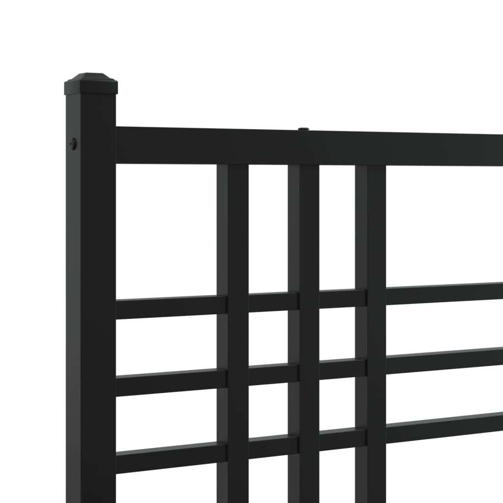 Bettgestell mit Kopf- und Fußteil Metall Schwarz 90x200 cm