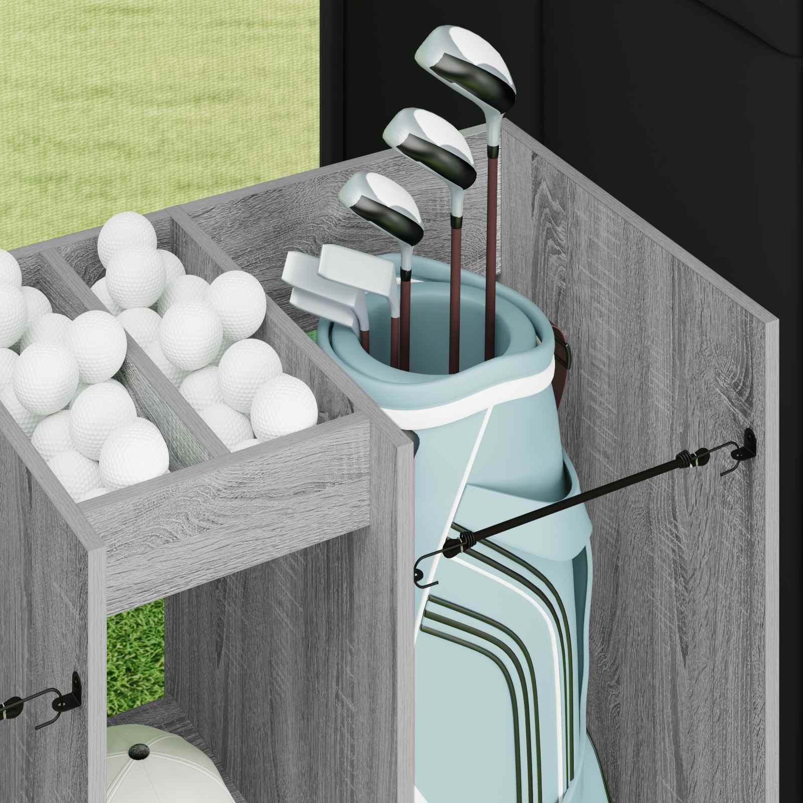 Golf Schrank Mit Rad Uni Weiß 65 x 45 x 98 cm