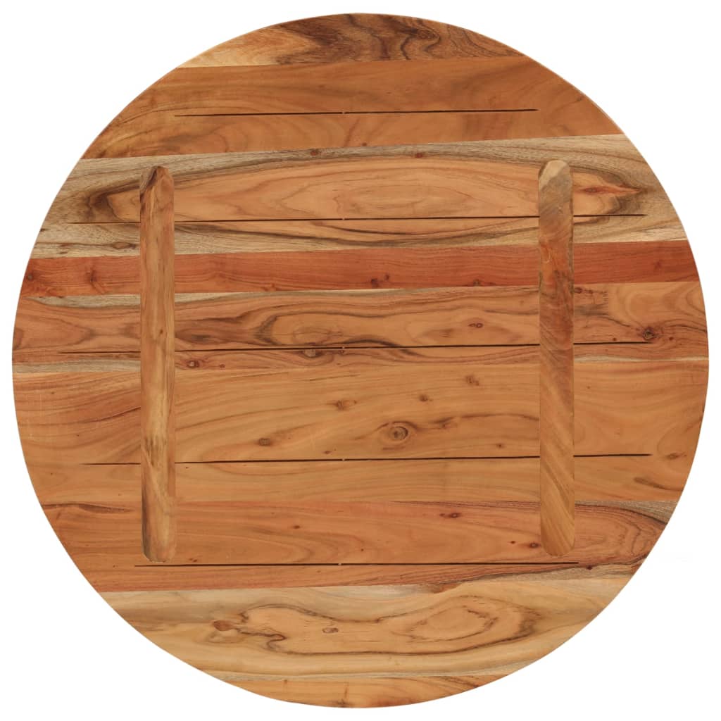 Tischplatte Ø 40x2,5 cm Rund Raues Massives Mangoholz