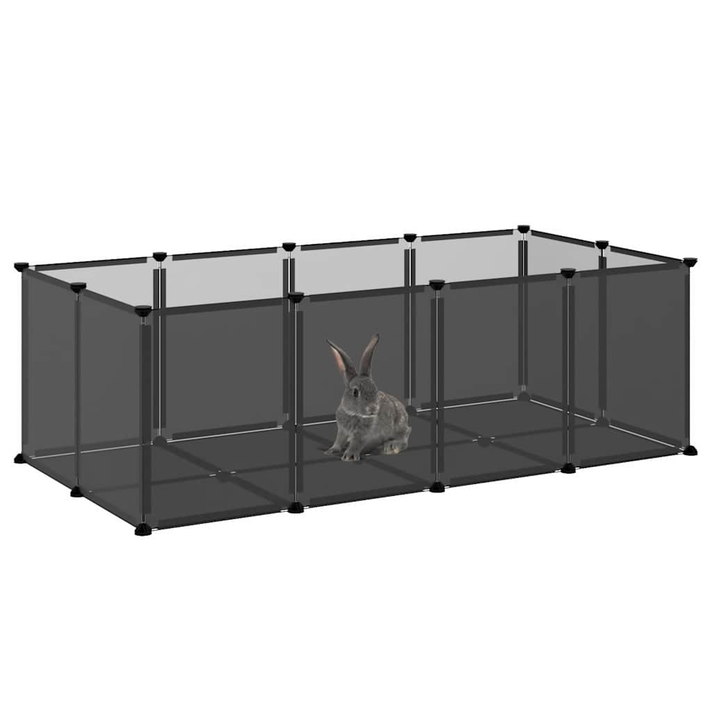 Kleintierkäfig Schwarz 144x74x46,5 cm PP und Stahl
