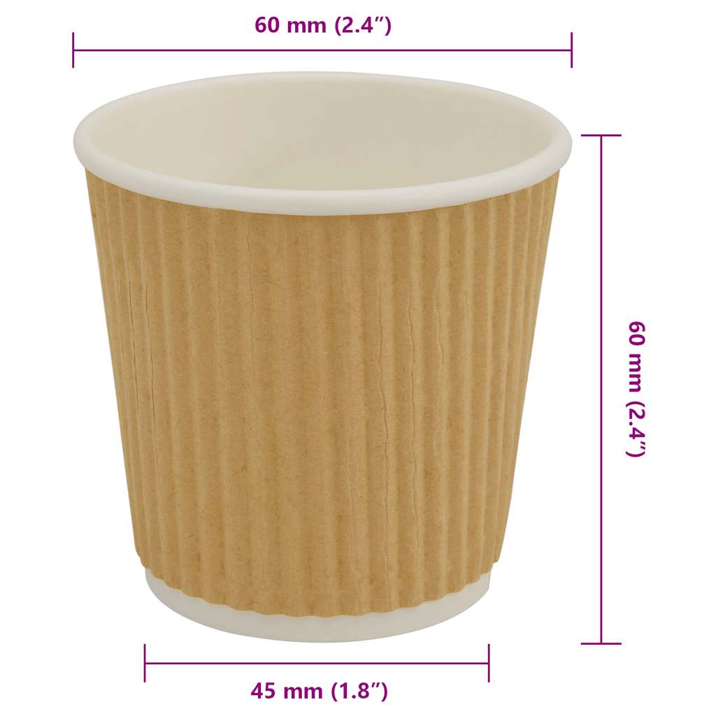Pappbecher 500 Stk. 8oz 200ml Braun