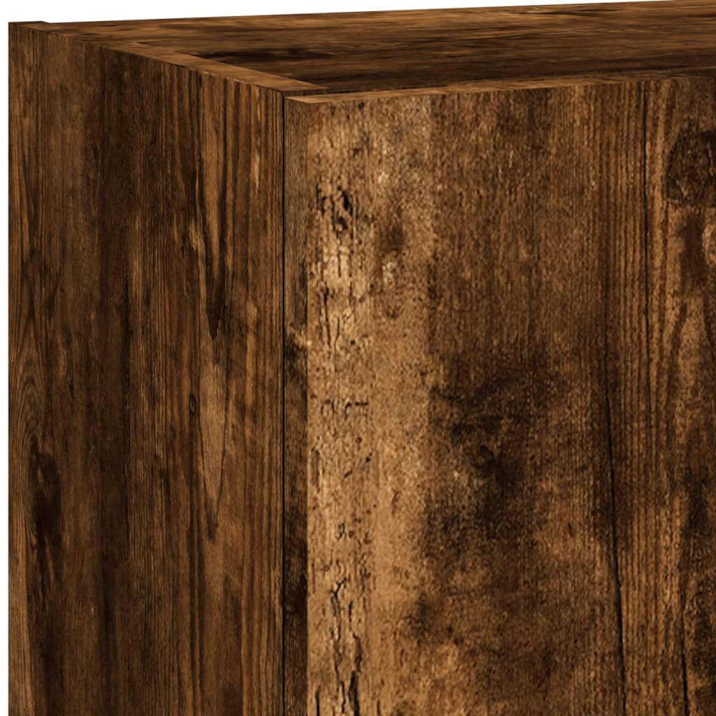 5-tlg. Wohnwand mit LED-Beleuchtung Weiß Holzwerkstoff