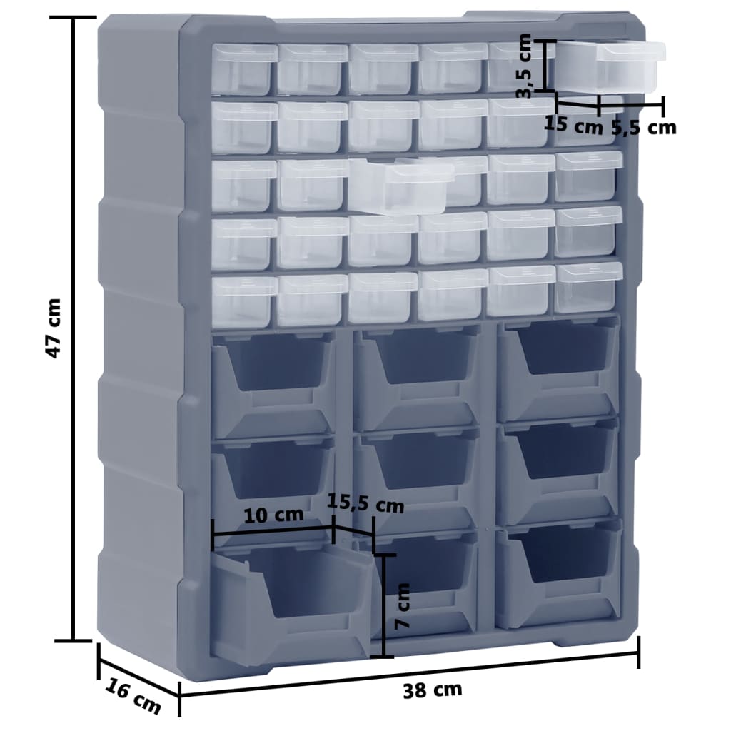 Multi-Schubladen-Organizer mit 64 Schubladen 52x16x37,5 cm