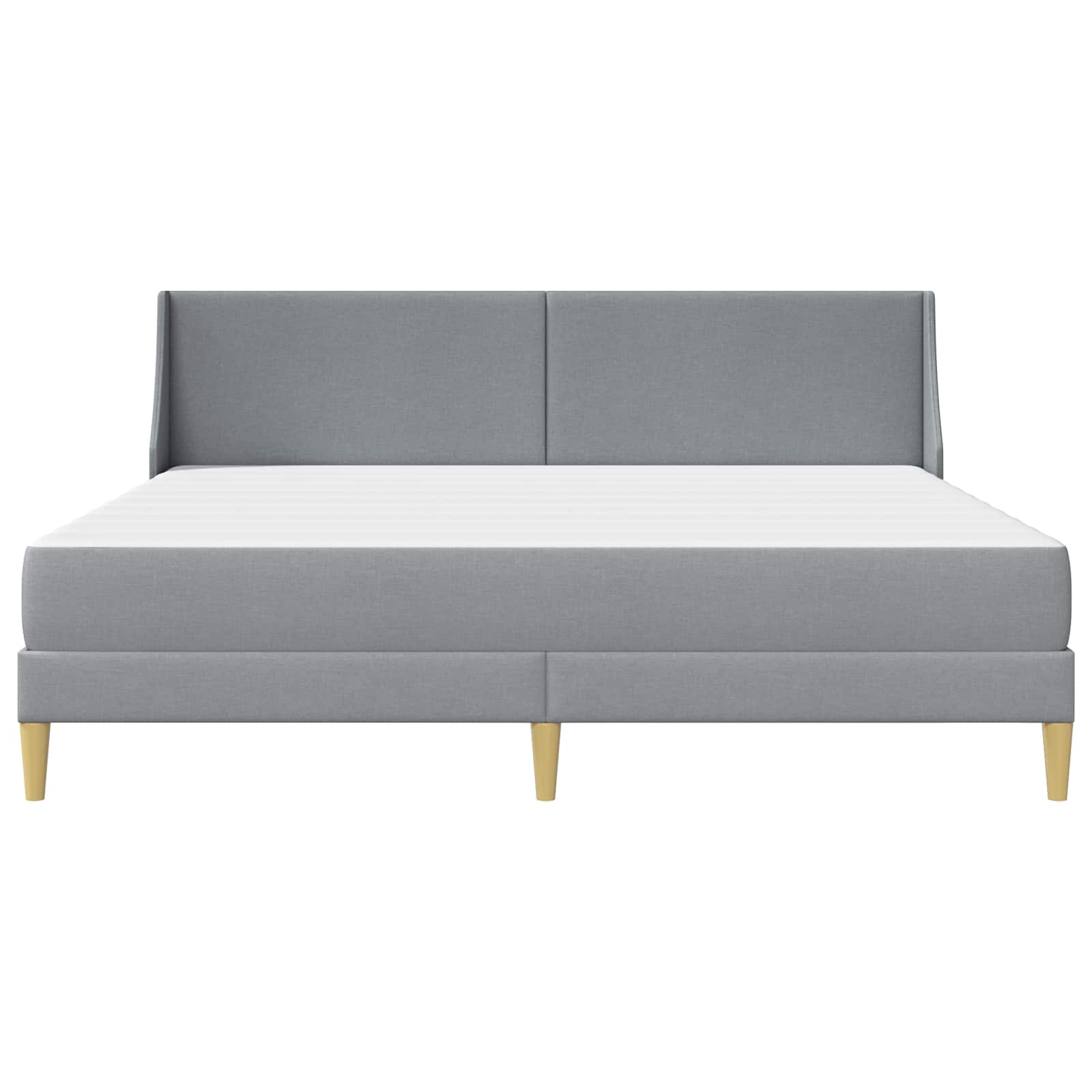 Bettgestell mit Matratze Hellgrau 80x 200 cm Polyester