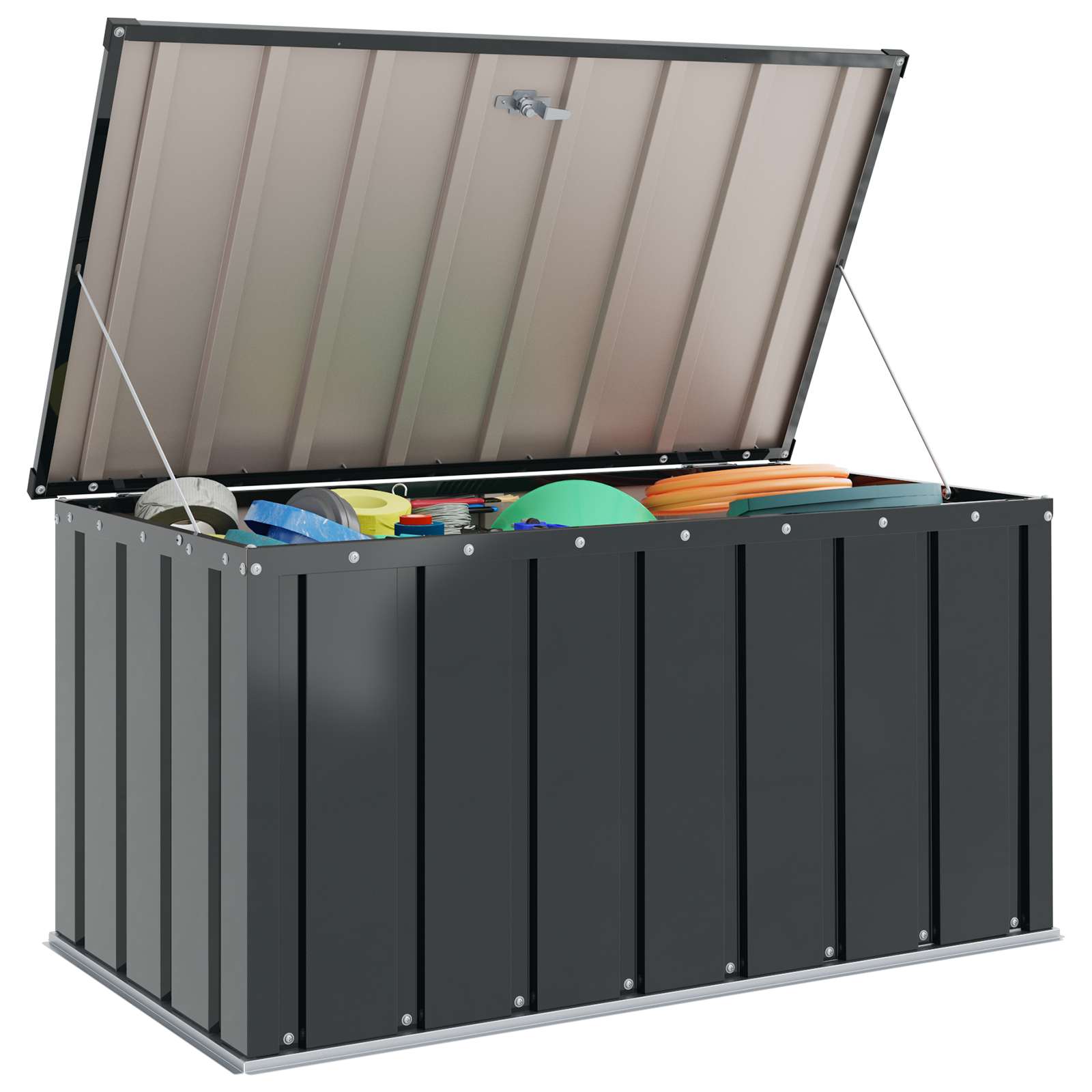 Gartenlagerbox Schwarz 101 x 56,5 x 50 cm Stahl
