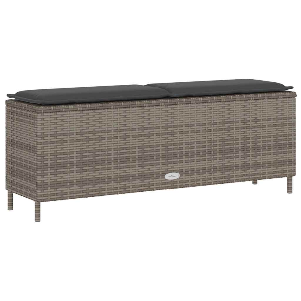 Gartenbank mit Kissen Schwarz 110x30x40,5 cm Poly Rattan