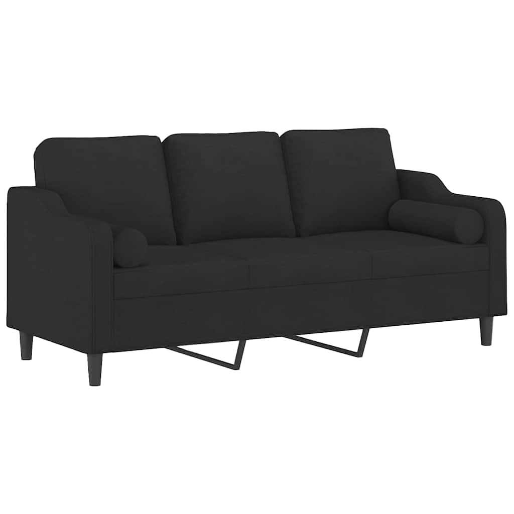 2-Sitzer-Sofa mit Zierkissen Braun 120 cm Stoff
