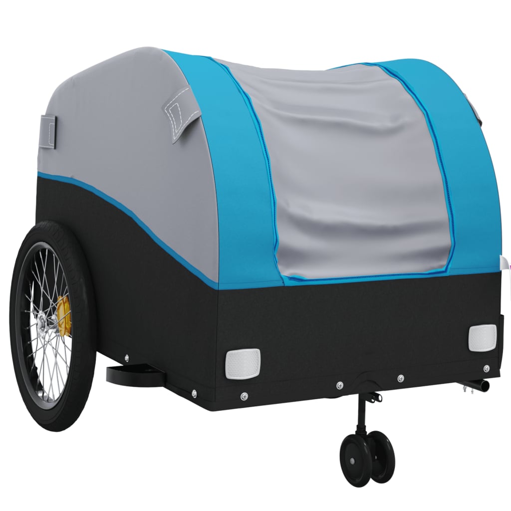 Fahrradanhänger Schwarz und Orange 30 kg Eisen