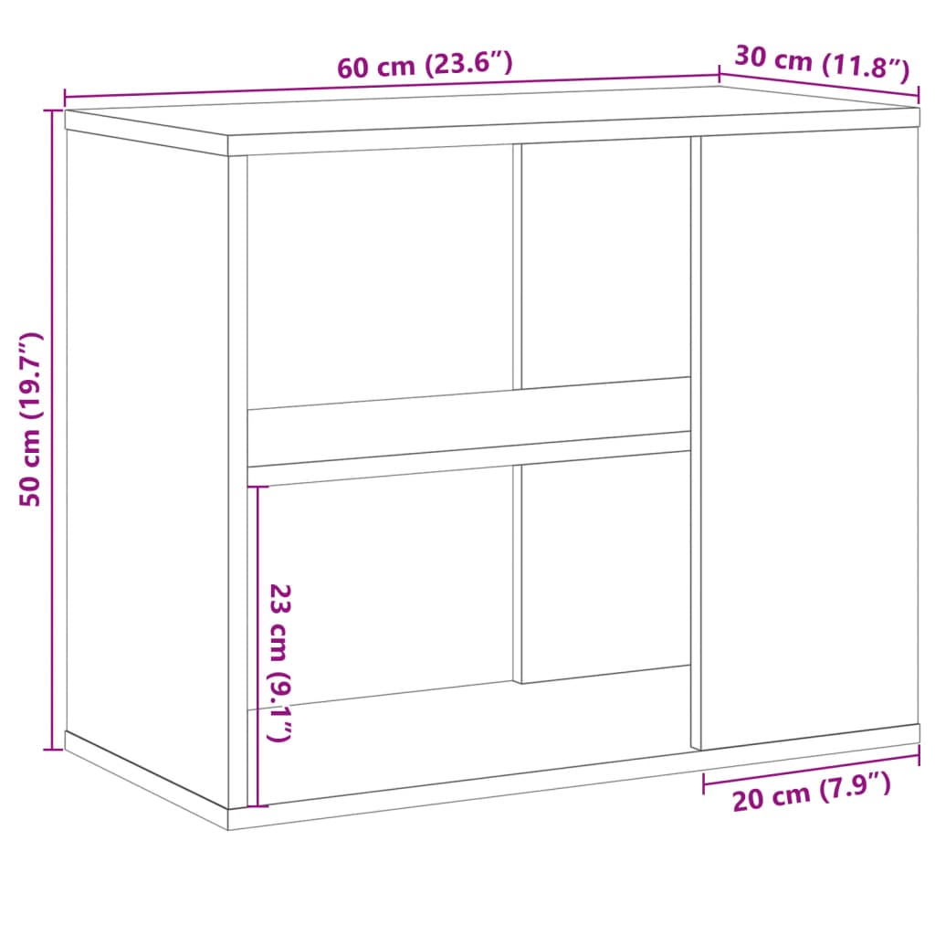 Beistelltisch Weiß 60x30x50 cm Holzwerkstoff