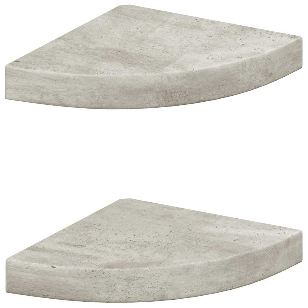 Schwebende Eckregale 2 Stk. Hochglanz-Weiß 25x25x3,8 cm MDF
