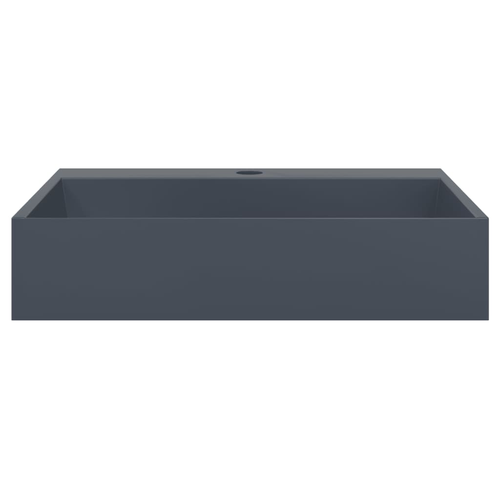 Waschbecken 60x38x11 cm Mineralguss/Marmorguss Mattschwarz