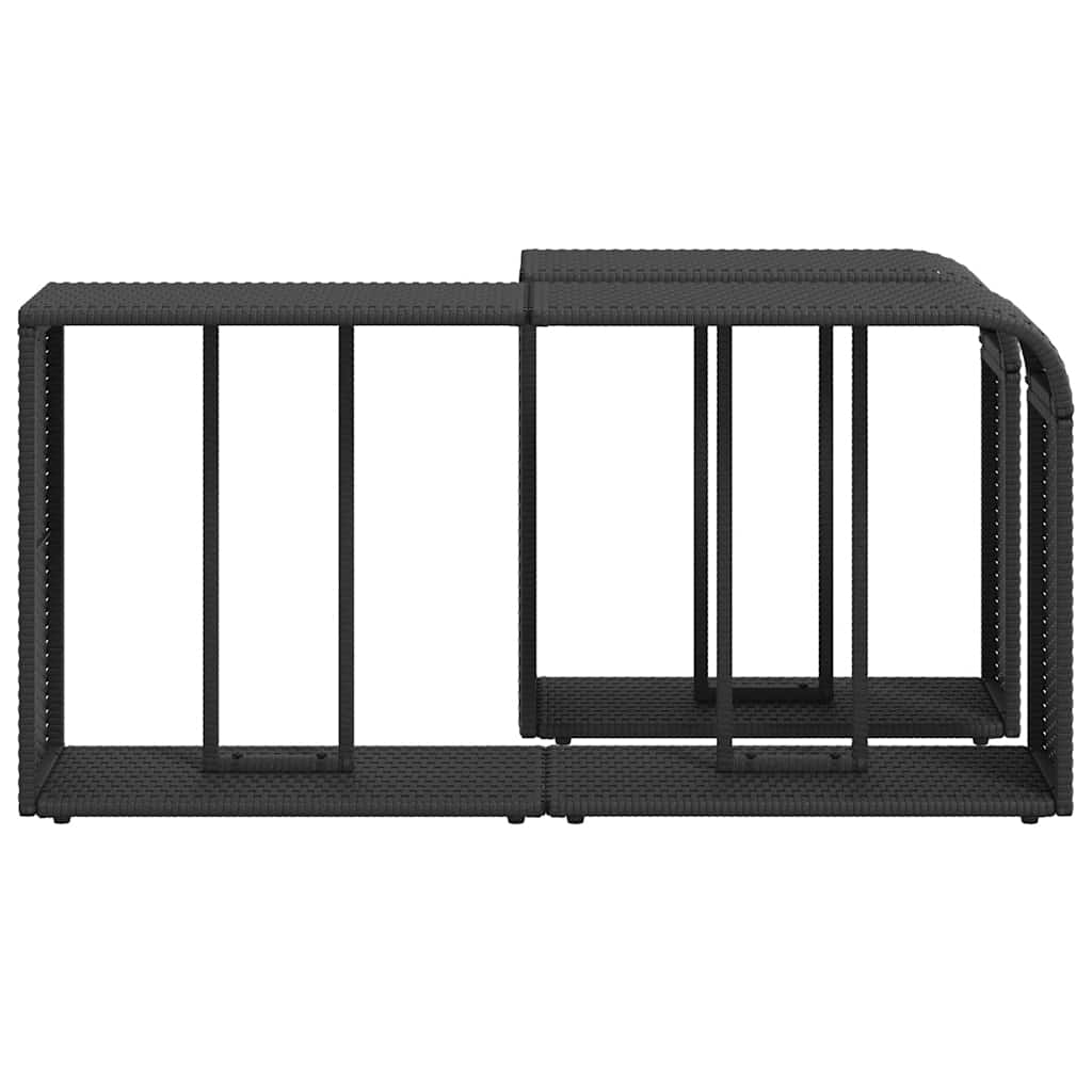 Lagerregale 2 Stk. Schwarz Poly Rattan