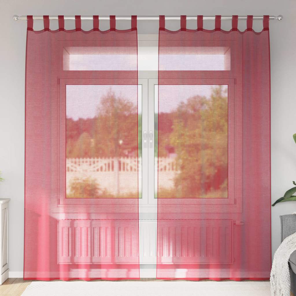 Voile Vorhänge mit Ösen 2 Stk. Apfelgrün 140x140 cm