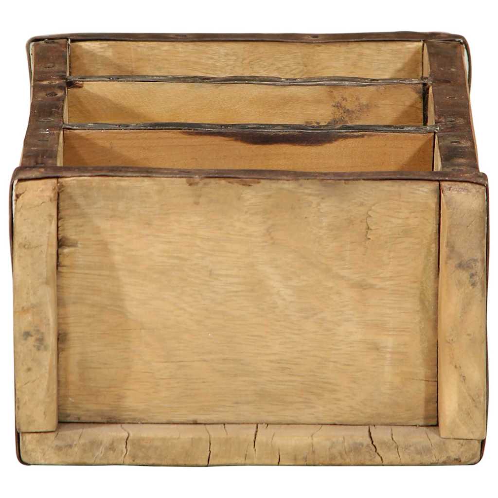 Tablett Braun 30 x 15 x 9 cm Massives upgecyceltes Holz
