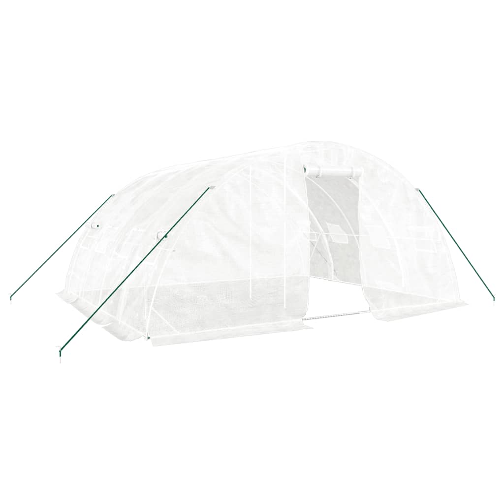 Gewächshaus mit Stahlrahmen Weiß 40 m² 8x5x2,3 m