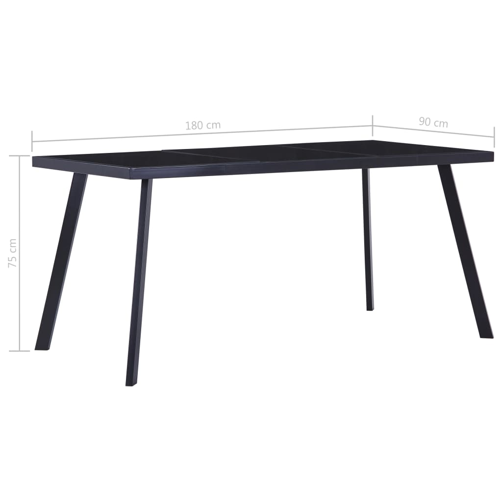 Esstisch Schwarz 140 x 70 x 75 cm Hartglas