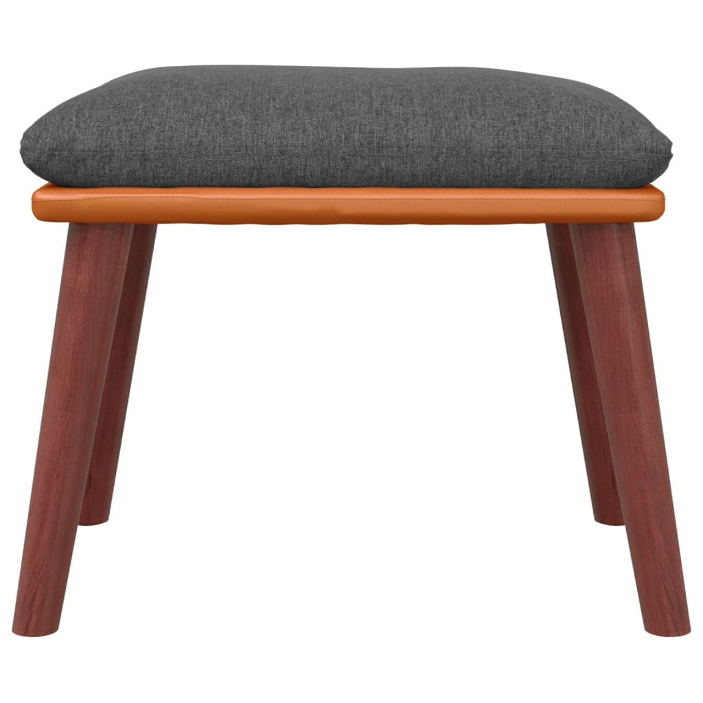 Fußhocker Hellgrau 45x29,5x35 cm Stoff und Kunstleder
