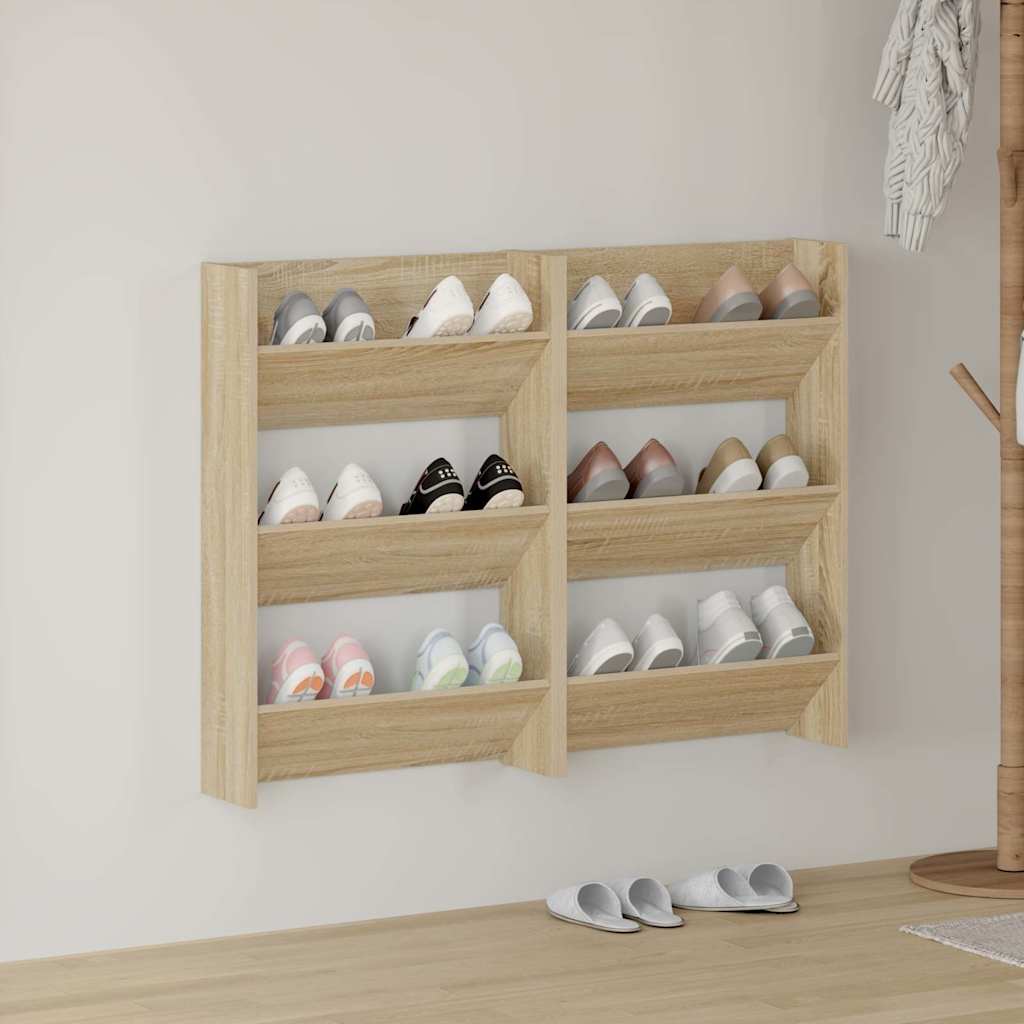 Wand-Schuhschränke 4 Stk. Weiß 60x18x60 cm Holzwerkstoff