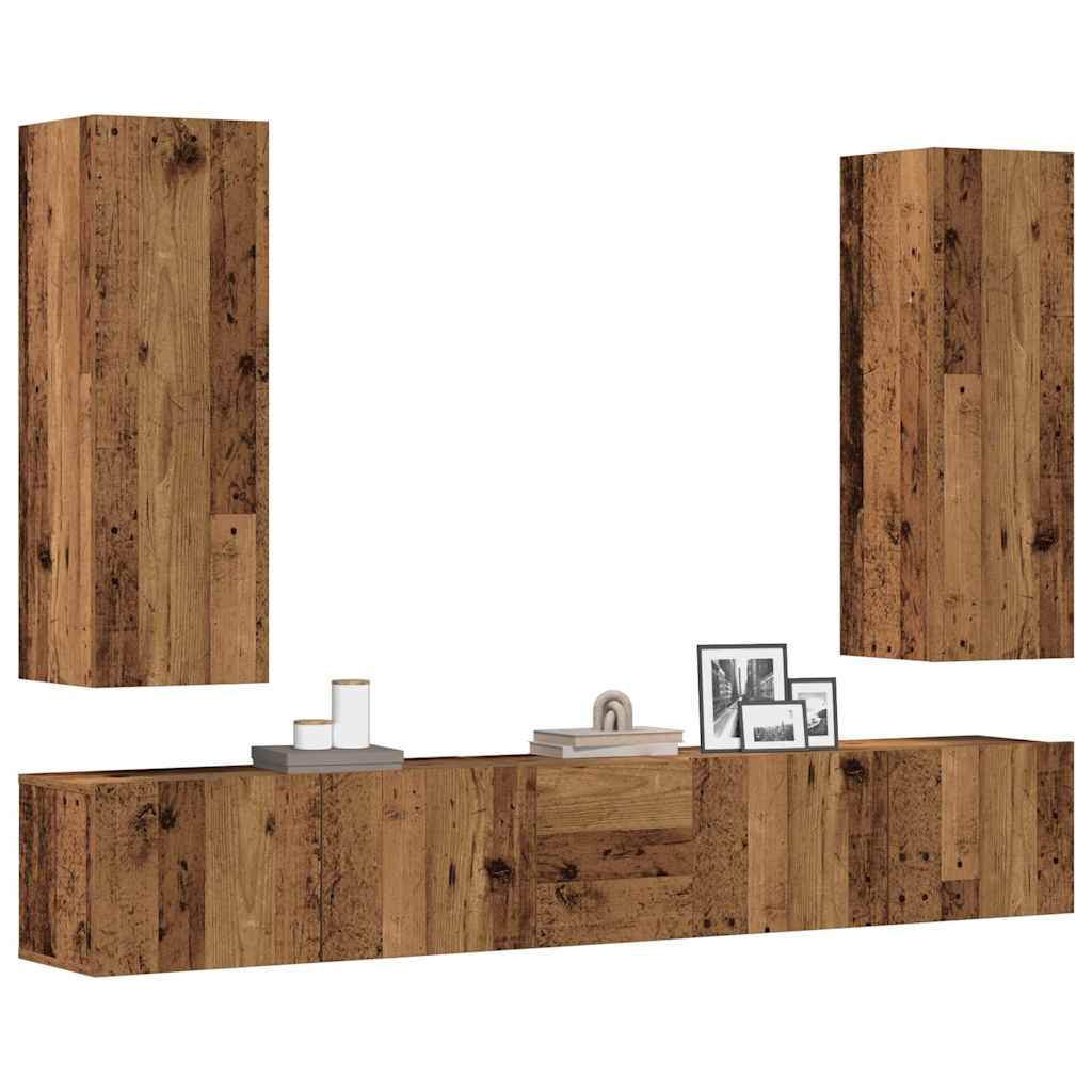 5-tlg. TV-Schrank-Set Weiß Holzwerkstoff