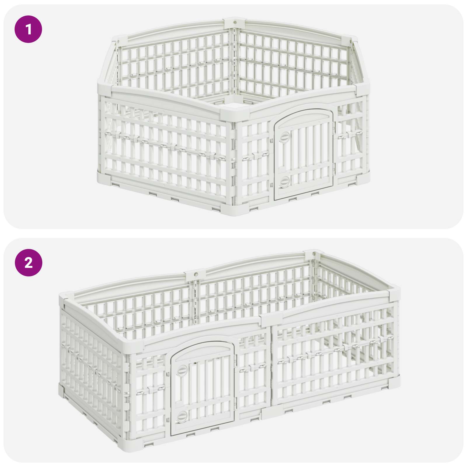 6-Panel-Hundespielplatz 122 x 106,5 x 40 cm Kunststoff Weiß
