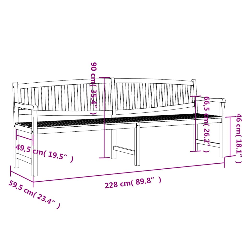 Gartenbank 114x59x87 cm Massivholz Teak
