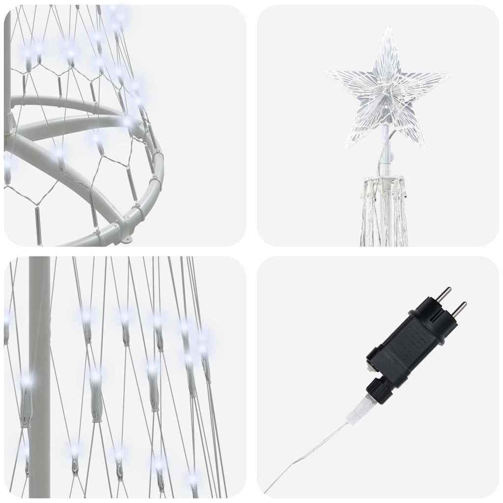 LED-Weihnachtsbaum Warmes Weiß 51 x 51 x 190 cm Metall