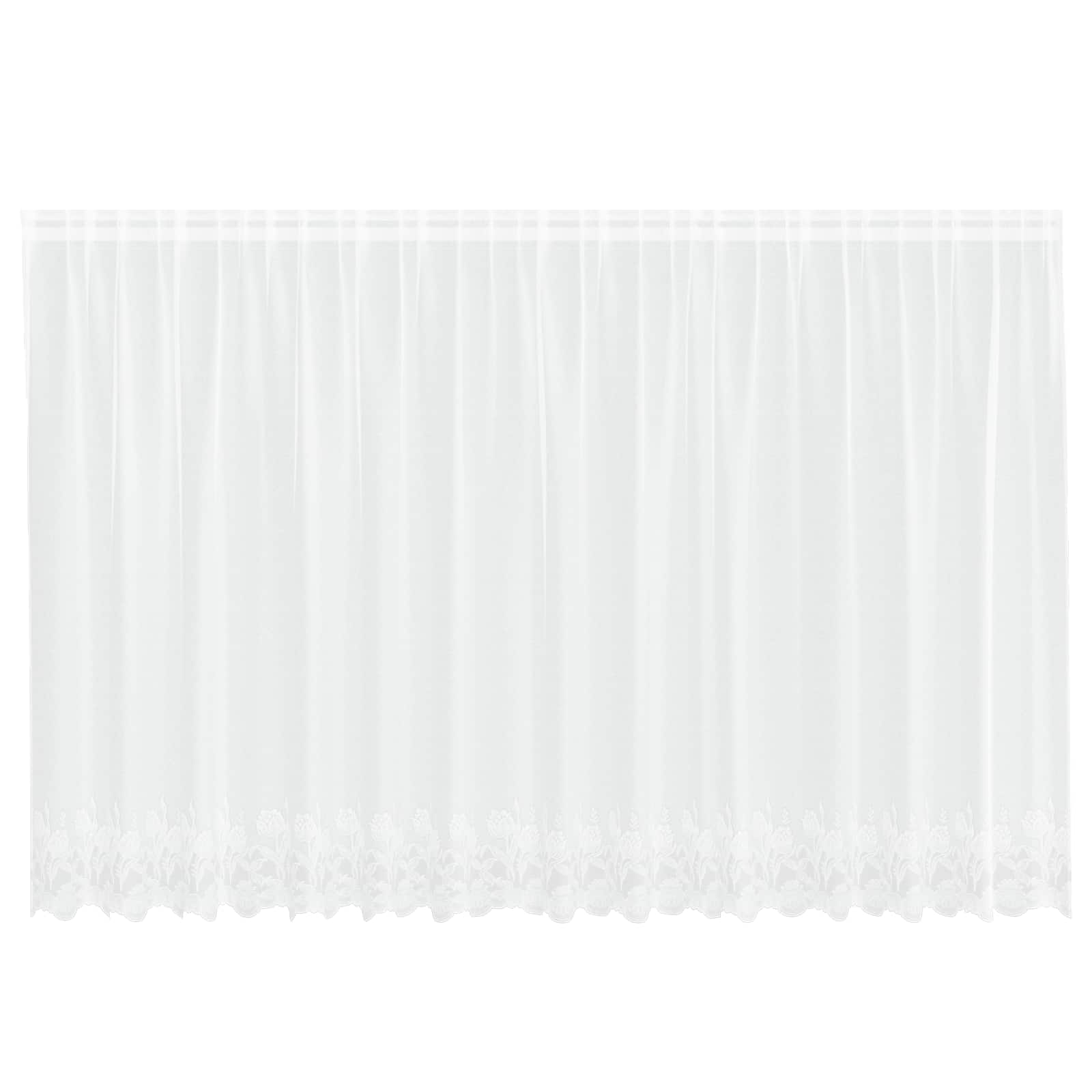 Spitzenvorhang mit Vorhängen Floral Weiß 80 x 150 cm Polyester