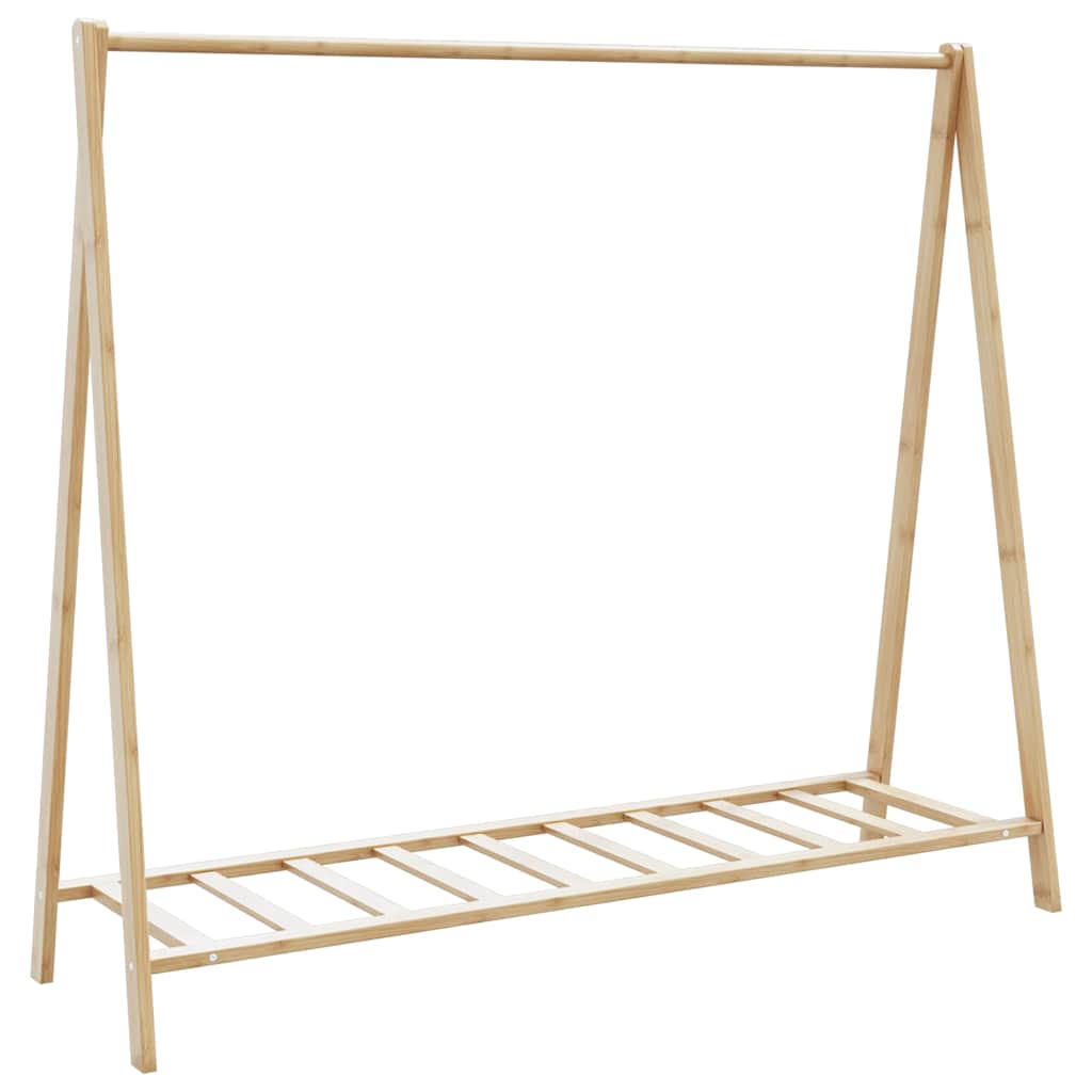Kleiderständer mit Ablagen und Rollen 106x34x106,5 cm Bambus