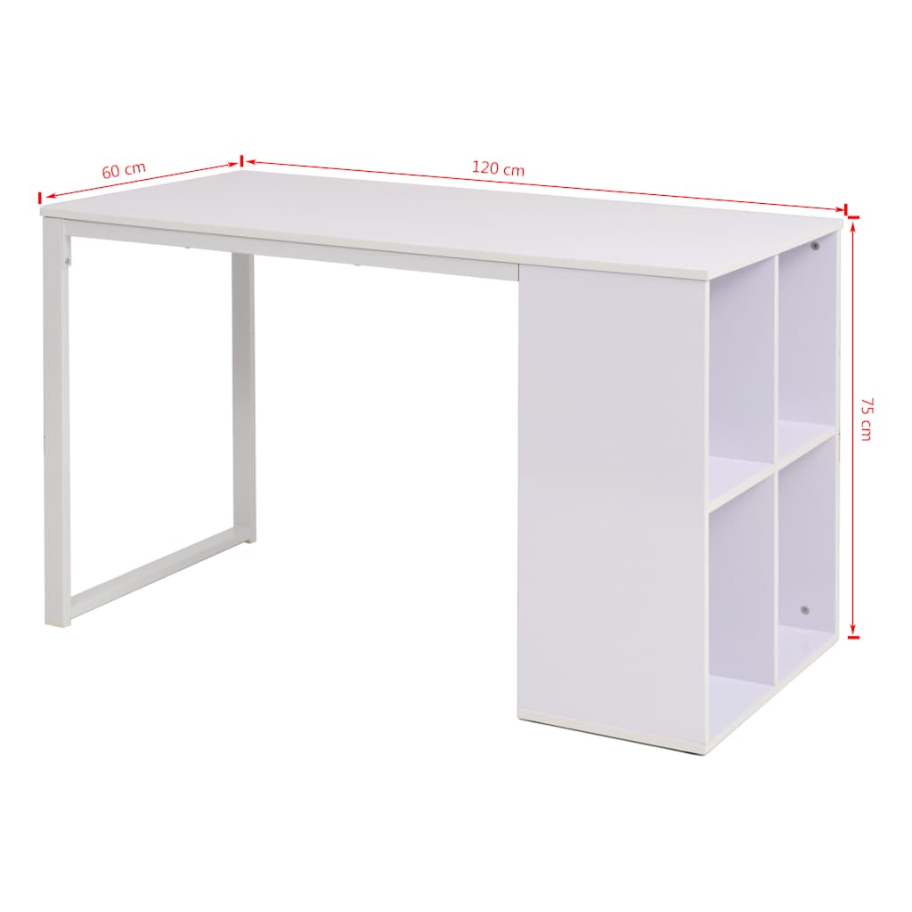 Schreibtisch 120×60×75 cm Eichenbraun und Weiß