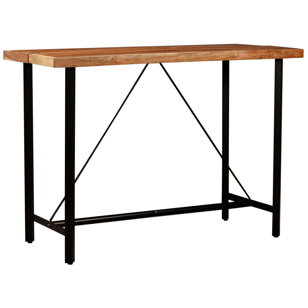 5-tlg. Bar-Set Recyceltes Massivholz und Echtleder