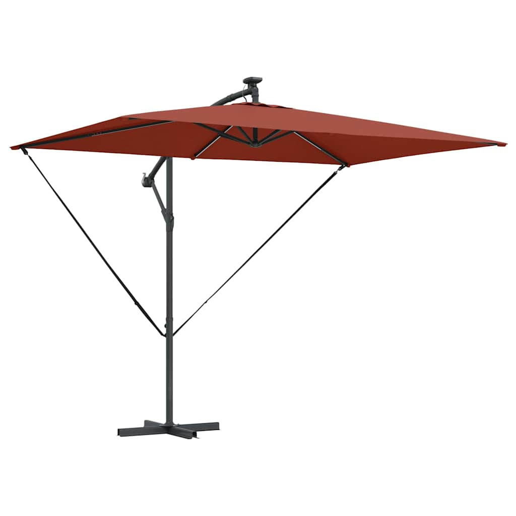 Sonnenschirm Sand 294 x 200 x 270 cm Polyester und Aluminium