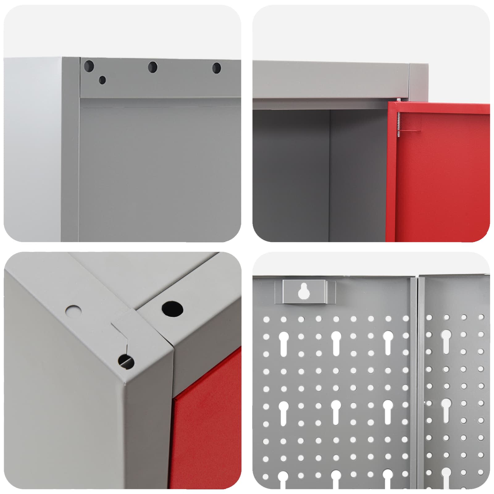 Arbeitsschrankset mit Schubladen mit Regal 8 pcs Grau