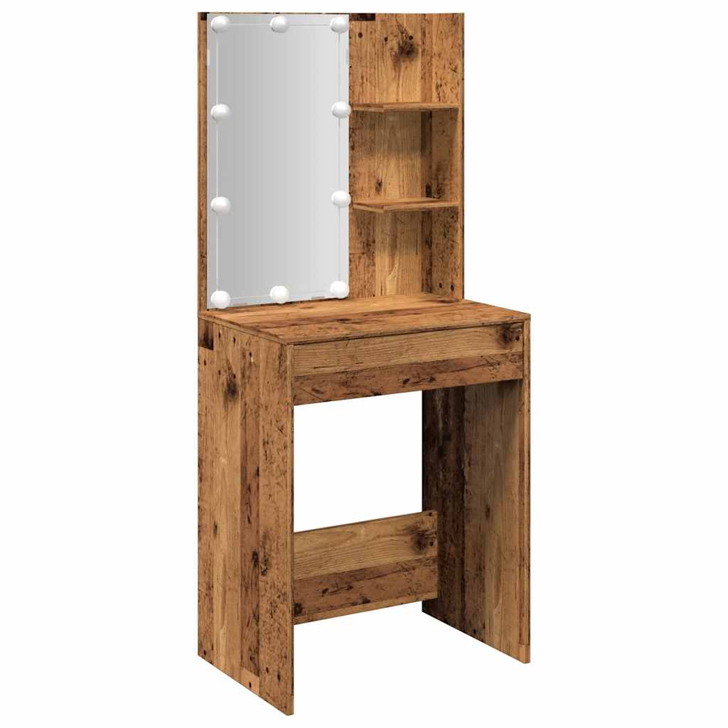 Schminktisch mit LED Weiß 60x40x140 cm