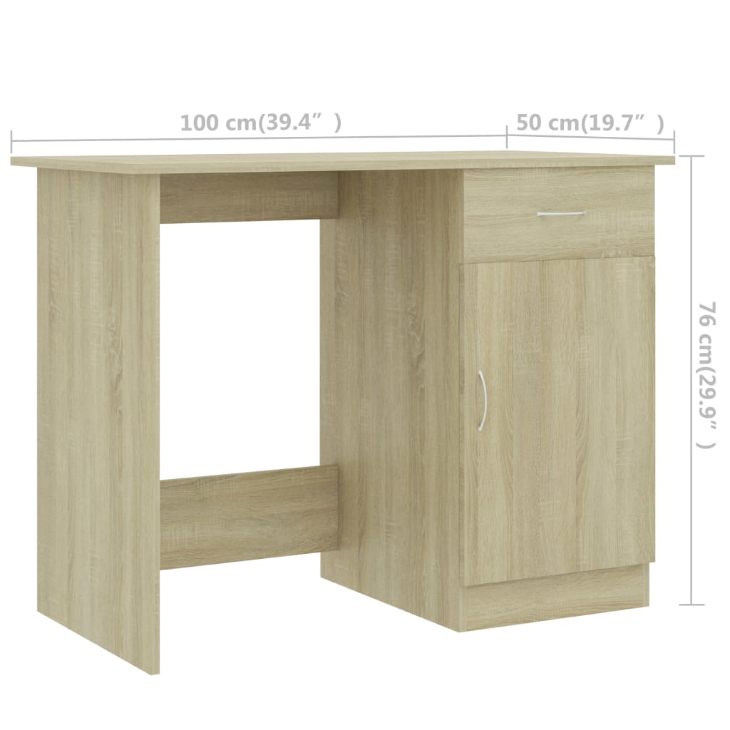 Schreibtisch Weiß 100×50×76 cm Holzwerkstoff