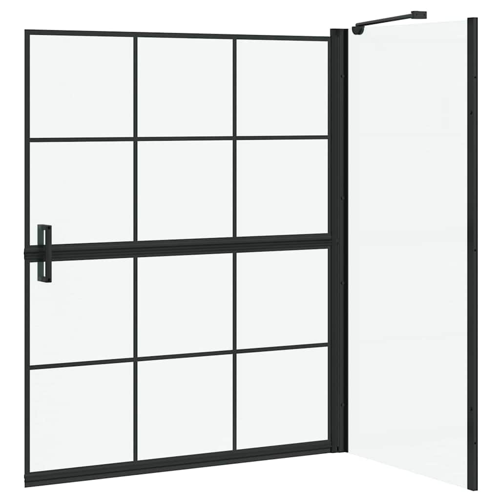 Bad-Duschschirm Schwarz und Transparent 80 x 68 x 128 cm