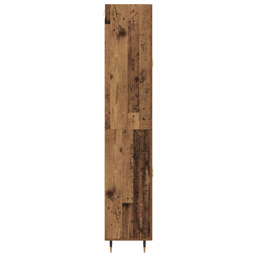Highboard Betongrau 69,5x34x180 cm Holzwerkstoff